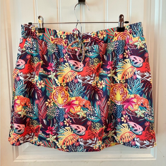 Colorful Tropical Print Skort - Picture 1 of 4